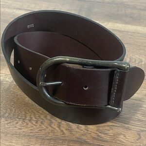 Made in Canada Brown Leather Belt with Brass Buckle Size 32